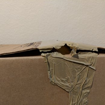 All in Moving Systems - Condition of a box marked "fragile" -- bursting at the seams, probably impossible not to crush what was inside - Movers Near Me - San Jose, California All in Moving Systems - Condition of a box marked "fragile" -- bursting at the seams, probably impossible not to crush what was inside - Movers Near Me - San Jose, California