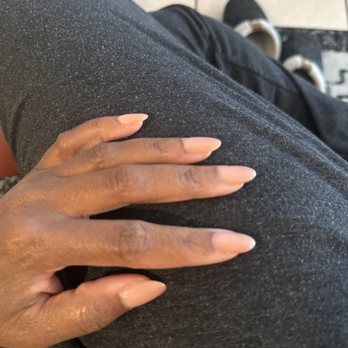 Q Nail Lounge - Clear gel over the natural color powder - Nail Salons Near Me - Downey, California