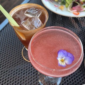 Bar Purlieu - Bird of prey cocktail on the upper left and Purlieu cocktail on the lower right - French Near Me - Eugene, Oregon