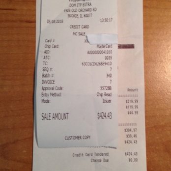 Dom itp - She put credit card receipt over store receipt  to cover FINAL SALE - Women's Clothing Near Me - Skokie, Illinois