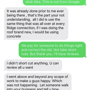 Holliday Roofing - These are his rude replies. - Roofing Near Me - Hemet, California