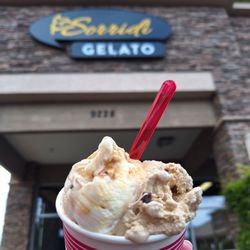 Sorridi - Medium cup of half Bourbon Vanilla, half Coffee Crunch...yum!