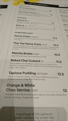 Menu photo 4 Honey Badger Dessert Cafe Battery Point, TAS Menu photo 4 Honey Badger Dessert Cafe Battery Point, TAS