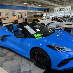 Green Brook Chevrolet - C8 Corvette Stingray in Rapid Blue w/ Tension/Twilight Blue Interior
