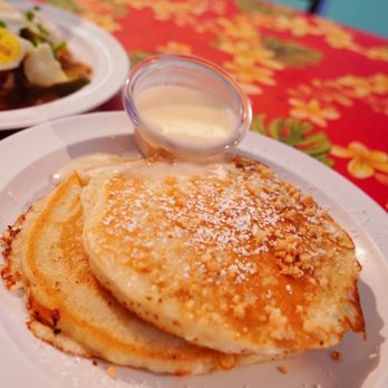 808 Grindz Cafe - Macadamia Short stack with Mac-Nilla sauce on the side - Cafes Near Me - Lahaina, Hawaii 808 Grindz Cafe - Macadamia Short stack with Mac-Nilla sauce on the side - Cafes Near Me - Lahaina, Hawaii
