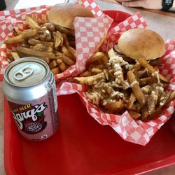 Antonios Grill - Regular burgers with fries and gravy and a poutine