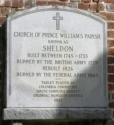 Old Sheldon Church Ruins by null