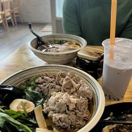 Spicy ramen and Black Garlic Tonkotsu Spicy ramen and Black Garlic Tonkotsu