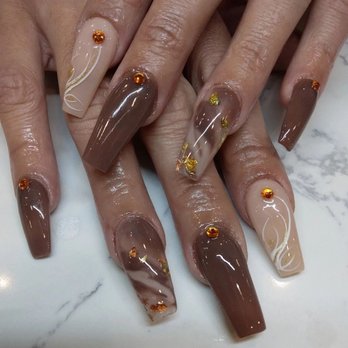 MD Nails and Spa - Fall nails set - Nail Salons Near Me - Orlando, Florida