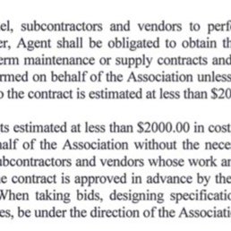 Ambiguous contract allowing up to $2000 a month in undefined costs to the POA without approval. FRAUDULENT!!!