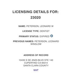 Leonard W Peterson, DDS