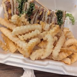 Alpha Restaurant - Fries were a bit on the underdone side with the club sandwich.