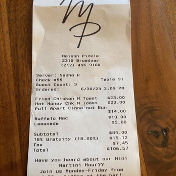 Maison Pickle - 6/30/23 - Cocktail Bars Near Me - New York, New York