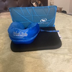 Relax The Back - Dense foam wedge for car seat. Self inflating back cushion by RTB. A neck pillow so luxurious it can only be called "Neck Sofa"--#1