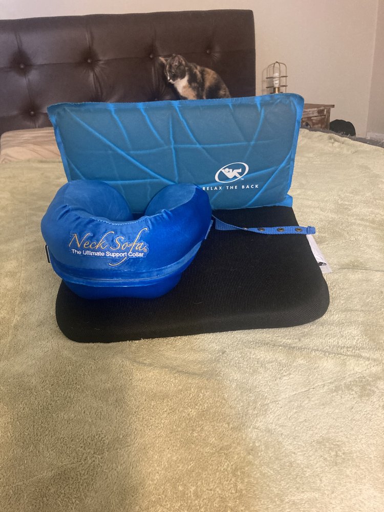 Relax The Back - Dense foam wedge for car seat. Self inflating back cushion by RTB. A neck pillow so luxurious it can only be called "Neck Sofa"--#1 - Office Equipment Near Me - Bryn Mawr, Pennsylvania Relax The Back - Dense foam wedge for car seat. Self inflating back cushion by RTB. A neck pillow so luxurious it can only be called "Neck Sofa"--#1 - Office Equipment Near Me - Bryn Mawr, Pennsylvania