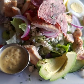 Tula Kitchen - Cobb salad with chicken. Really dry & hard overdone chicken which ruined the whole salad - Vegan Near Me - Bay Shore, New York Tula Kitchen - Cobb salad with chicken. Really dry & hard overdone chicken which ruined the whole salad - Vegan Near Me - Bay Shore, New York