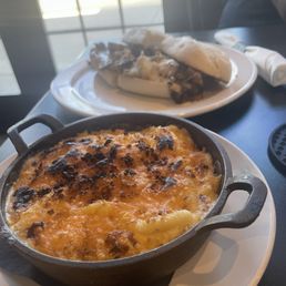 Baked Mac and cheese / Philly Cheesesteak