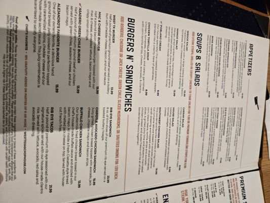 Menu photo 3 West Texas Chophouse El Paso, TX Menu photo 3 West Texas Chophouse El Paso, TX