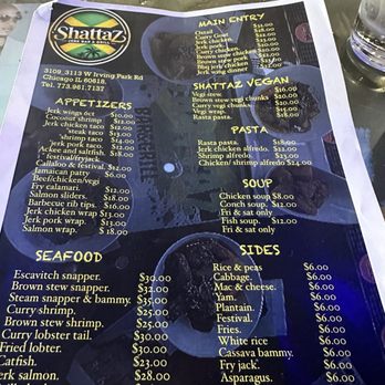 Shattaz Jerk Bar & Grill - Menu as of June 2025 - Caribbean Near Me - Chicago, Illinois Shattaz Jerk Bar & Grill - Menu as of June 2025 - Caribbean Near Me - Chicago, Illinois