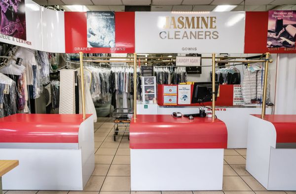 Dry Cleaning Services - When it comes to fast service, clean clothes, and unbeatable pricing, Jasmine Cleaners is king. Established in 1985 and run by second generation dry cleaners, we take pride in our work and facility. We only use eco-friendly cleaning products and recycle bags and hangers to reduce our carbon footprint so you can fight for the planet without compromising the quality of your clothes. Whether you're bringing in your uniform, a two-piece suit, or just a bag of clothes you can trust us to leave them looking like new.