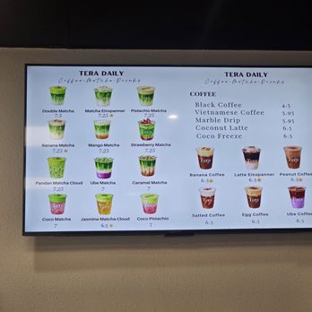Tera Daily - Menu (as of 08/07/2026) - Coffee & Tea Near Me - Garden Grove, California Tera Daily - Menu (as of 08/07/2026) - Coffee & Tea Near Me - Garden Grove, California