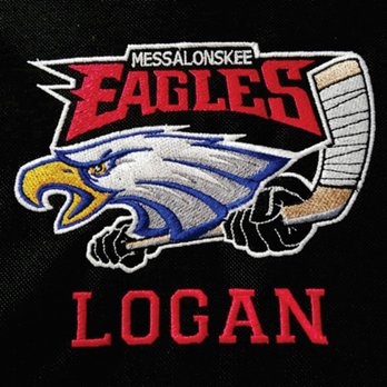 D R Designs - Eagles Hockey Embroidered Left Chest Logo - Screen Printing Near Me - Manchester, Maine