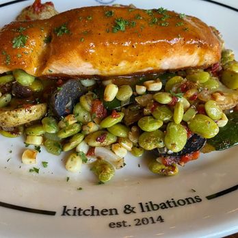 Bosscat Kitchen & Libations - CAROLINA BARBECUE SALMON - New American Near Me - Houston, Texas