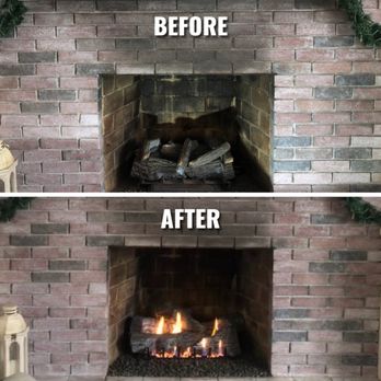 Fireplace Pros - Before and After: What an upgrade! We swapped out an older Vent-free Gas Log, for a New White Mountain Hearth Vent-free Log. Love this look! - Fireplace Services Near Me - Rocky Hill, Connecticut Fireplace Pros - Before and After: What an upgrade! We swapped out an older Vent-free Gas Log, for a New White Mountain Hearth Vent-free Log. Love this look! - Fireplace Services Near Me - Rocky Hill, Connecticut