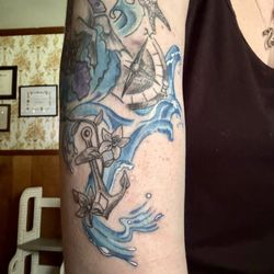 Freedom Tattoo - Star fish, compass, anchor