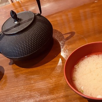 Tachi Sushi Bar - Hot tea (rice green) and miso soup. - Sushi Bars Near Me - Concord, California Tachi Sushi Bar - Hot tea (rice green) and miso soup. - Sushi Bars Near Me - Concord, California