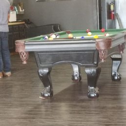 The pool table is sweet!