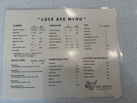Menu photo 6 Luce Coffee Roasters Pearland, TX