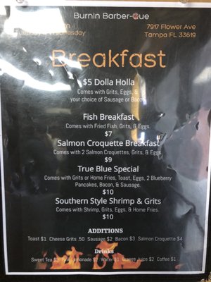 Menu photo 3 Burnin Barber-Que And More Tampa, FL