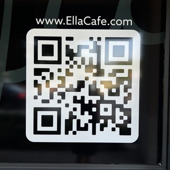 Ella Cafe - a qr code on a window - Cafes Near Me - Davie, Florida