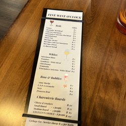 Fine Wine O'Clock - Wine Menu