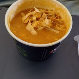 Small container of soup that is only 2/3 full. Ridiculous. Small container of soup that is only 2/3 full. Ridiculous.