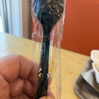 A&W Restaurant - My spoon fork thingy complete with cheese sauce that I sure as heck didn't put on there! - Burgers Near Me - Baraboo, Wisconsin A&W Restaurant - My spoon fork thingy complete with cheese sauce that I sure as heck didn't put on there! - Burgers Near Me - Baraboo, Wisconsin