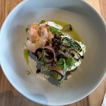 Proud Mary - grilled prawns and toast - Breakfast & Brunch Near Me - Austin, Texas