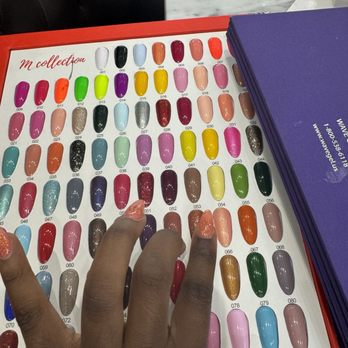 Top Coats Nails & Spa - Nail color options (the right is what it's supposed to look like.) - Nail Salons Near Me - Clayton, North Carolina