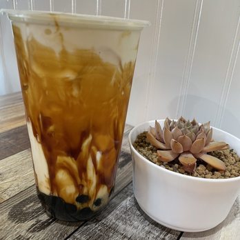 Phin Cafe - Volcano (this is basically a brown sugar milk with boba) - Bubble Tea Near Me - San Jose, California Phin Cafe - Volcano (this is basically a brown sugar milk with boba) - Bubble Tea Near Me - San Jose, California