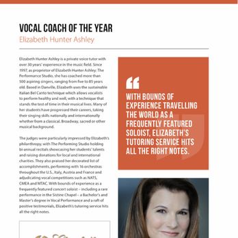 Elizabeth Hunter Ashley - 2020 Vocal Coach of the Year- California - Performing Arts Near Me Elizabeth Hunter Ashley - 2020 Vocal Coach of the Year- California - Performing Arts Near Me