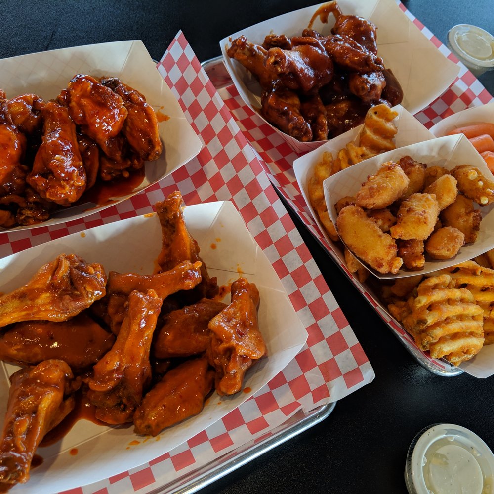 CD's Wings - Westminster - Hot, House, and Spicy BBQ sauces, cheese curds + waffle fries (4) - Chicken Wings Near Me - Westminster, Colorado CD's Wings - Westminster - Hot, House, and Spicy BBQ sauces, cheese curds + waffle fries (4) - Chicken Wings Near Me - Westminster, Colorado