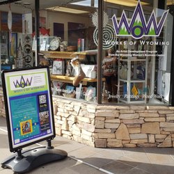 Works of Wyoming Gift and Gallery - Display window of Works of Wyoming's Gift n Gallery of Wyoming Artists, an nonprofit Artist Development Center. Located in Historic Downtown