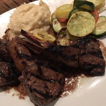 M3 Restaurant - Lamb with balsamic fig reduction, creamy Marscapone polenta, fresh veggies - Italian Near Me - Reno, Nevada