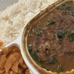 Shabu beef and spinach curry spicy