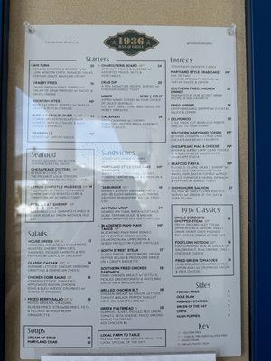Menu photo 4 1936 Bar & Grill Chesapeake Beach, MD