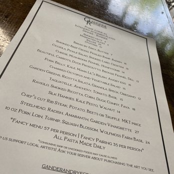 Gander & Ryegrass - Menu. Believe the reviews. 5* - Italian Near Me - Spokane, Washington Gander & Ryegrass - Menu. Believe the reviews. 5* - Italian Near Me - Spokane, Washington