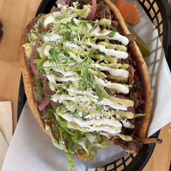 La Plancha - Brisket barbacoa torta!! So good! - Mexican Near Me - Austin, Texas