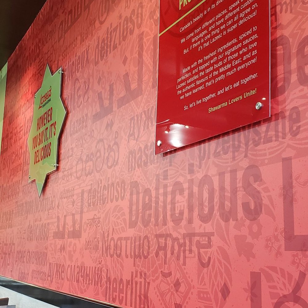 Lazeez Shawarma - a sign on the wall - Middle Eastern Near Me - Brampton, Ontario Lazeez Shawarma - a sign on the wall - Middle Eastern Near Me - Brampton, Ontario