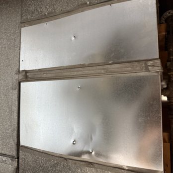 Barron Heating AC Electrical & Plumbing - This is the return that Barron repaired.  They sealed the connection but not the screw holes. - Heating & Air Conditioning/HVAC Near Me - Ferndale, Washington